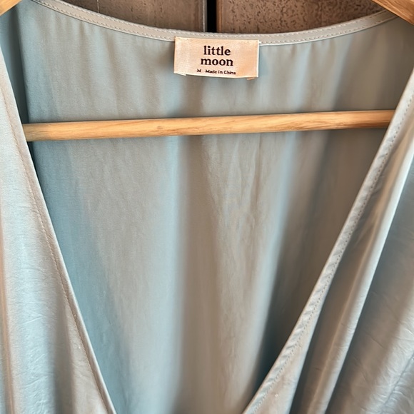 ARITZIA Little Moon size M wrapDRESS in baby blue - Picture 2 of 4